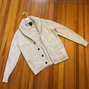 [M] J Crew Wool Blend Cardigan - Oyster/Natural Color